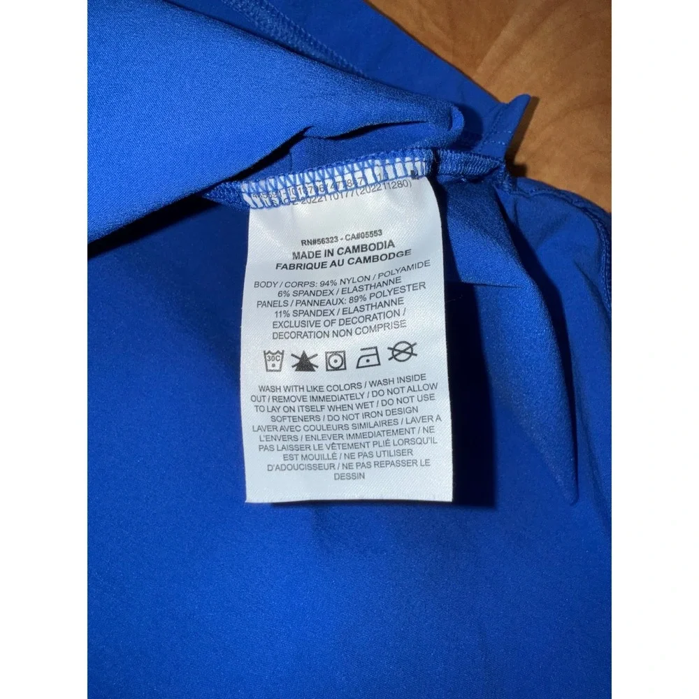 Nike Dri-FIT Mens XL Royal Blue Long Sleeve Training Shirt Ribbed Panels